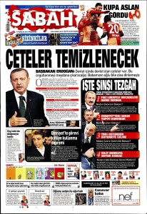 Sabah'ın 19 Aralık 2013 tarihli 1'inci sayfası.