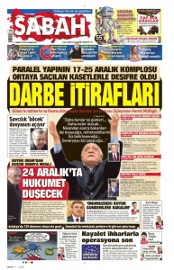 Sabah'ın 1 Şubat tarihli 1'inci sayfası.