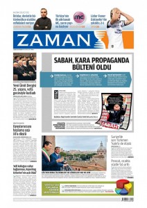 Zaman'ın 2 Şubat tarihli 1'inci sayfası.
