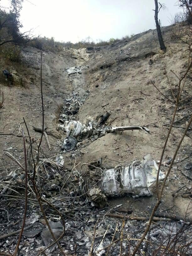 TSK tarafından düşürülen uçağın enkazı. (Fotoğraf: DHA)