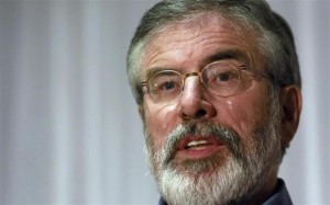 Adams speaks to the media in Belfast