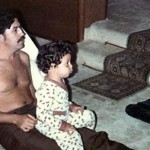 Undated handout of deceased Colombian drug lord Pablo Escobar Gaviria playing with his son Sebastian Marroquin
