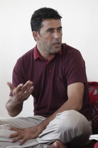 Turkish truck driver Demir speaks during an interview with Reuters in Sanliurfa