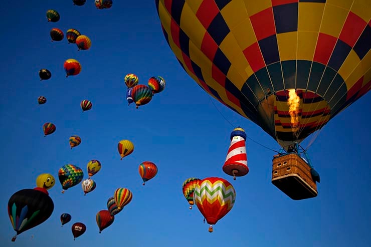 Balloons fly during the 32nd annual QuickChek New Jersey Festival of Ballooning in Readington, New Jersey