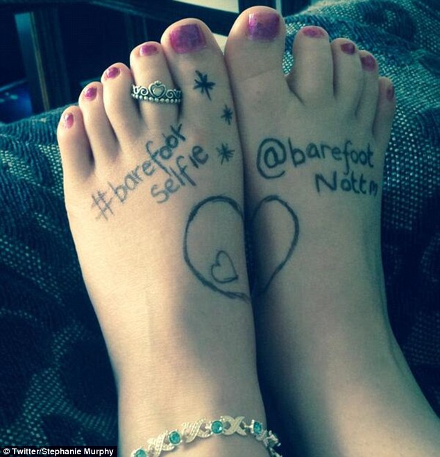barefoot selfie