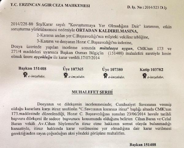dersim karar