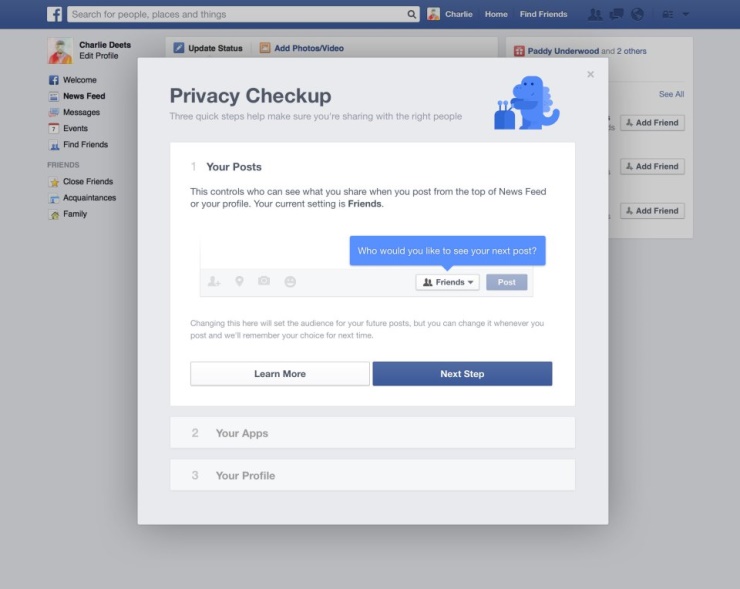 privacycheckupstep facebook