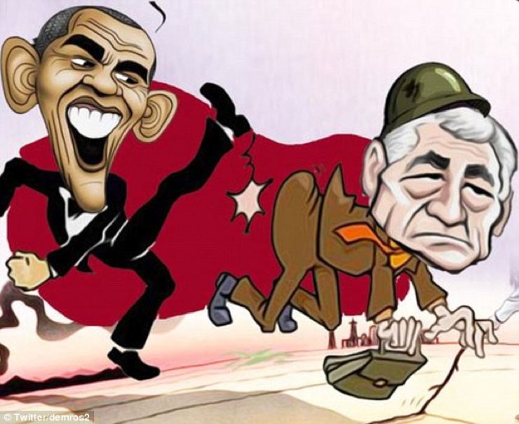 Chuck Hagel karikatur