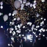 People release balloons during New Year celebrations in Tokyo
