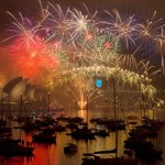 Fireworks light up the Sydney Harbour Bridge during the annual fireworks display to usher in the new year