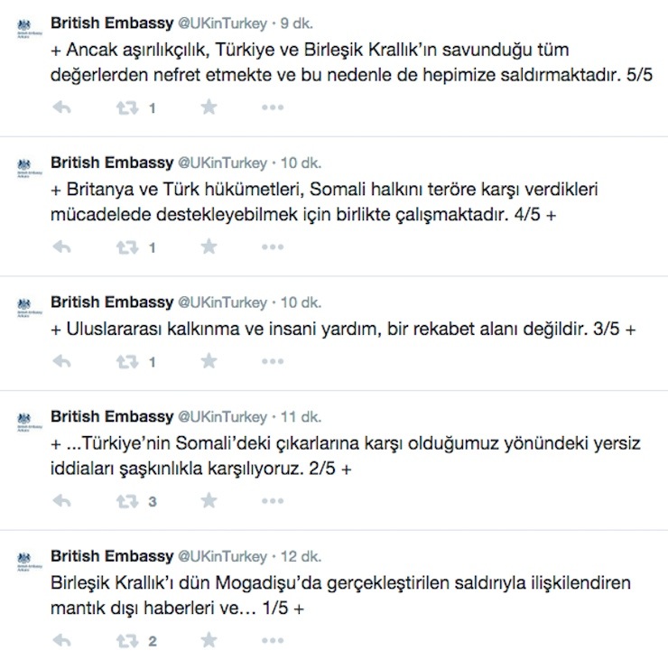 British Embassy tweet