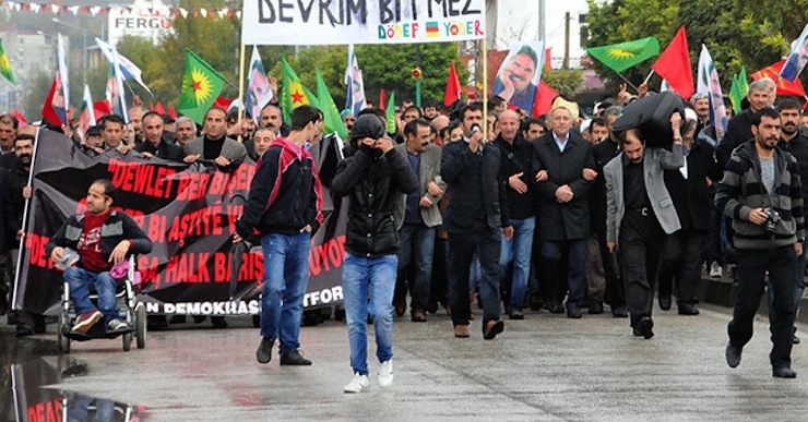 Van'daki Kobani eylemlerinden... Fotoğraf: DHA