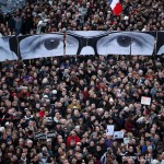 Hundreds of thousands of French citizens take part in a solidarity march (Marche Republicaine) in the streets of Paris