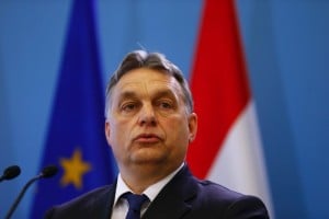 Hungarian Prime Minister Orban addresses news conference in Warsaw