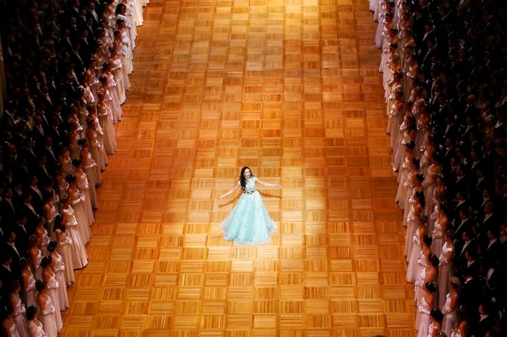 Opera singer Aida Garifullina performs during the opening ceremony of the Opera Ball in Vienna