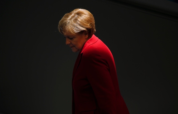German Chancellor Merkel attends a debate at Bundestag in Berlin