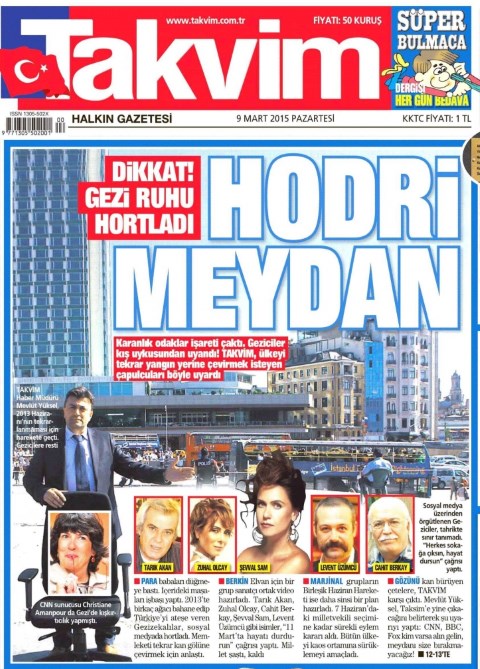 'Havuz'da yer alan Takvim gazetesi de, Gezi eylemleri sırasında Okmeydanı’nda polisin gaz fişeğiyle vurularak hayatını kaybeden 15 yaşındaki Berkin Elvan’ın yıldönümü için hazırlanan videoda yer alan Sanat Meclisi üyesi sanatçıları ve Birleşik Haziran Hareketi’ni manşetten hedef göstermişti. 