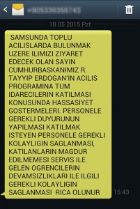 erdogan samsun sms
