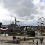 General view at 'Dismaland', a theme park-styled art installation by British artist Banksy, at Weston-Super-Mare in southwest England