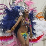 Japanese samba dancer performs during the 34th annual Asakusa Samba Carnival in Tokyo