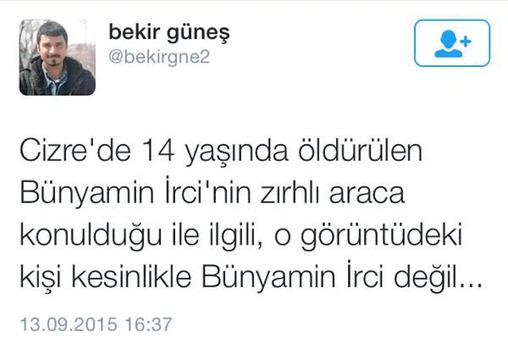 bekir gunes tweet
