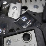 Covers for TDI diesel Volkswagen engines are seen in this illustration in second-hand car parts in Jelah
