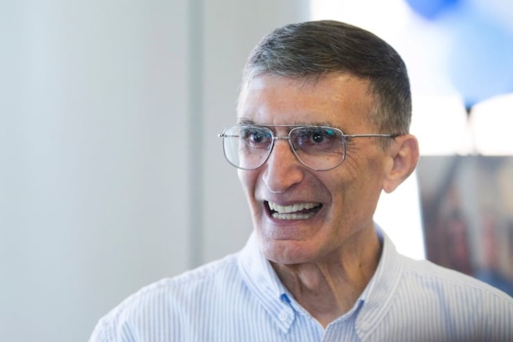 Aziz Sancar, a professor at the University of North Carolina-Chapel Hill, smiles before at a press conference for the state of North Carolina's Nobel laureates in Chapel Hill, North Carolina October 7, 2015. Sweden's Tomas Lindahl, American Paul Modrich and Turkish-born Aziz Sancar won the 2015 Nobel Prize for Chemistry for work on mapping how cells repair damaged DNA, giving insight into cancer treatments, the award-giving body said on Wednesday. REUTERS/Ray Whitehouse