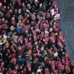 Revelers wait in pens for New Year's Eve festivities to start in Times Square in New York