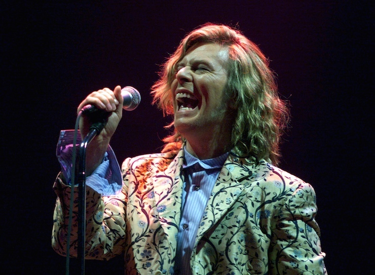 File photo of David Bowie performing at the Glastonbury Festival
