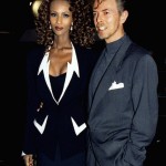 File photo of David Bowie and his wife Iman arriving for the launching of a new art magazine at the Fine Art Society's Mayfair gallery in London