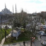Police secure the area after an explosion near the Ottoman-era Sultanahmet mosque, known as Blue mosque in Istanbul