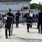 Police secure the area after an explosion in central Istanbul