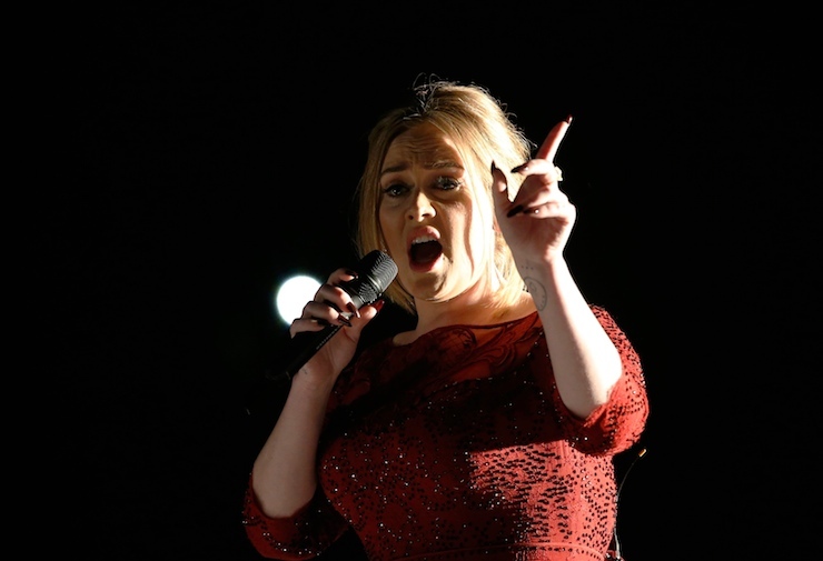 Singer Adele performs "All I Ask" on stage at the 58th Grammy Awards in Los Angeles