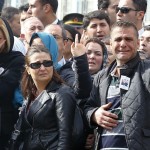 Family members and relatives of car bombing victims mourn during a funeral ceremony at Kocatepe mosque in Ankara
