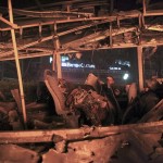 A view of a burnt bus after an explosion in Ankara,
