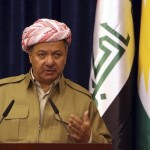 Iraq's Kurdistan region's President Massoud Barzani speaks during a news conference in Erbil