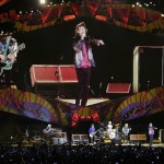 Mick Jagger of the Rolling Stones is seen on a giant screen as he performs during a free outdoor concert at Ciudad Deportiva de la Habana sports complex in Havana