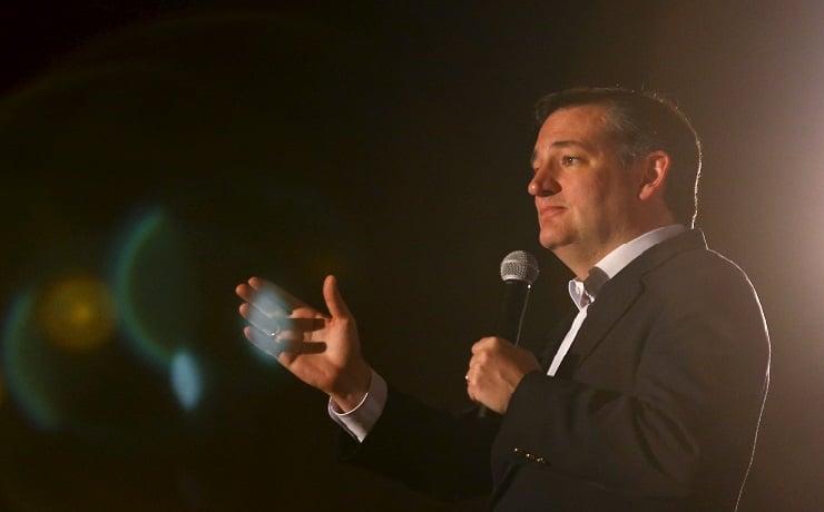 Republican presidential candidate Ted Cruz speaks during a campaign rally in San Diego, California