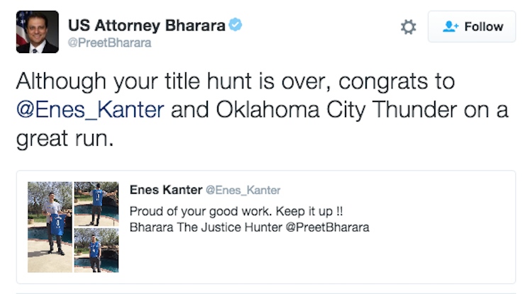 bharara enes tweet