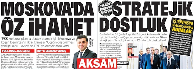 demirtas erdogan rusya gazeteler2