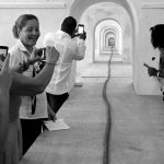 People look at the world's longest cigar that stretches 295 feet 4 inches (90 metres), in Havana, Cuba