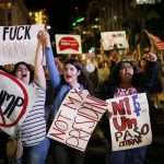 Demonstrators walk through Downtown San Diego in protest to the election of Republican Donald Trump as the president of the United States in San Diego