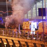 Police and ambulances arrive at the site of an explosion in central Istanbul