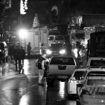 Police forensic experts examine an area near an Istanbul nightclub, following a gun attack