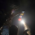U.S. Navy guided-missile destroyer USS Ross (DDG 71) fires a tomahawk land attack missile in Mediterranean Sea