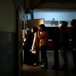 People wait to vote at a polling station during a referendum at the Uskudar district in Istanbul