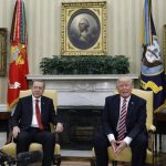Turkey's President Erdogan meets with U.S. President Trump in the Oval Office of the White House in Washington