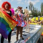Participants take part in the equality march in Kiev