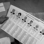 Ballots for Turkey's presidential and parliamentary elections are pictured at a polling station in Istanbul
