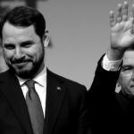 Turkey's Deputy Prime Minister Canikli, Energy Minister Albayrak and Family and Social Affairs Minister Kaya greet the crowd during a rally for the upcoming referendum in Istanbul